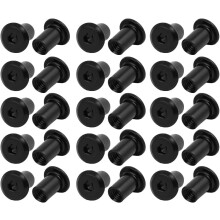 M6x12mm Carbon Steel Round Base Hex Drive Insert Tee Nut 30pcs