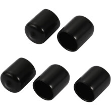 5Pcs 15mm Inner Dia PVC Flexible Vinyl End Cap Screw Protector Cover Black