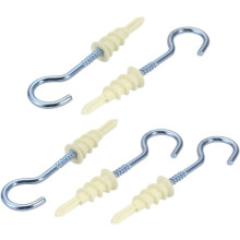 5Pcs Self Drilling Drywall Anchor 16mm Inner Dia Zinc Plated Eye Screw Hook Assortment