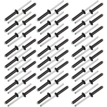 M4x20mm Aluminum Open End Round Dome Head Blind Rivets Black 50pcs