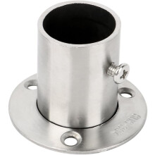 304 Stainless Steel Clothes Closet Rod Bracket Flange Lever Support Holder Hanger Pole 1.02 Inch Dia
