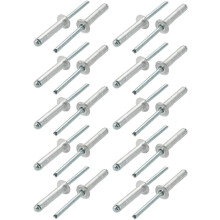 20 Pcs 6mm x 30mm Aluminum/Steel Open End Blind Rivets