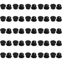 50pcs 13mm Dia Black Plastic Tubing Plug Door and Window Locking Hole Plugs