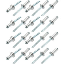 20 Pcs 6.4mm x 16mm x 13mm Aluminum Open End Large Flange Blind Rivets