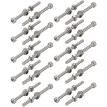 20Pcs M3x40mm 304 Stainless Steel Knurled Hex Socket Head Bolt Nut Set w Washer