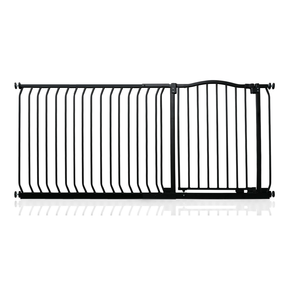 B&Q - Curved Top Safety Gate171Cm180CmMatt BlackPressure Fit Stair Gate - Image 2