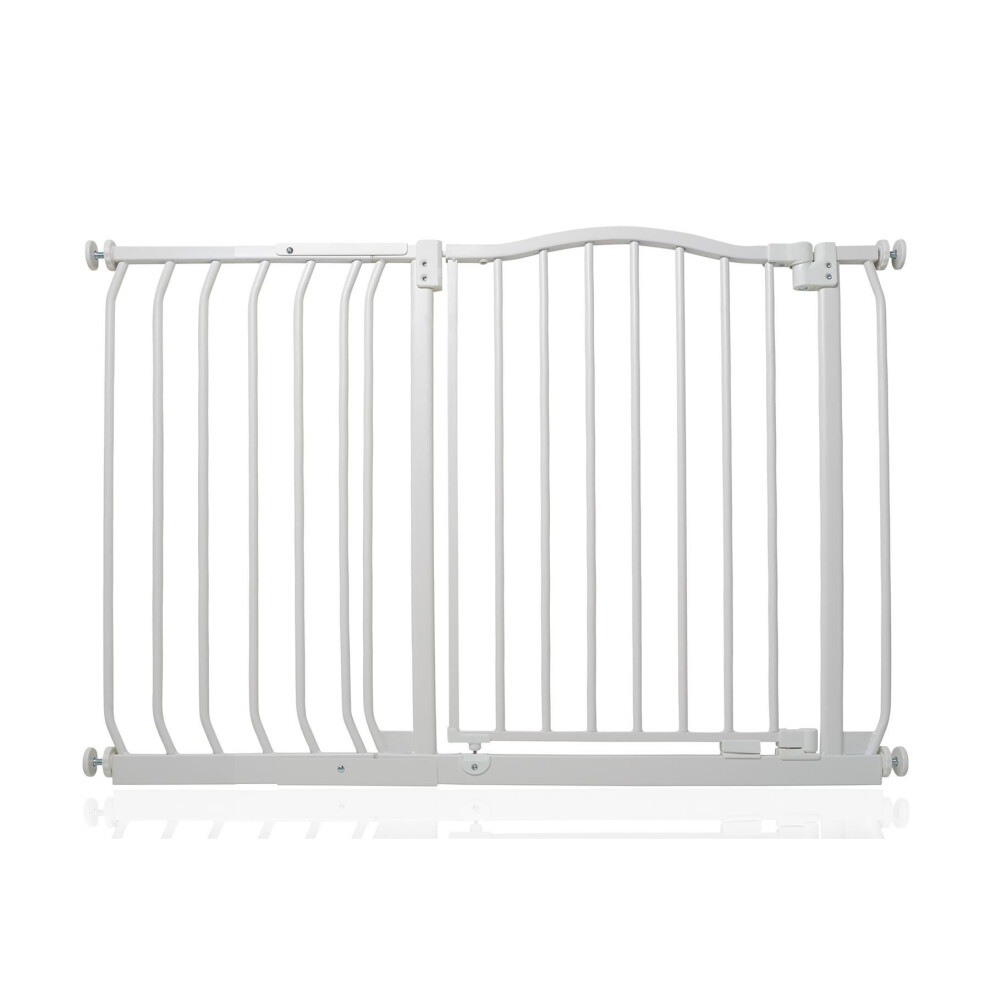 Safetots Curved Top Safety Gate, 107cm - 116cm, Matt White, Pressure Fit Stair Gate, Baby Gate for Doors Hallways and Spaces, Safety Barrier, Easy Installation - Image 2