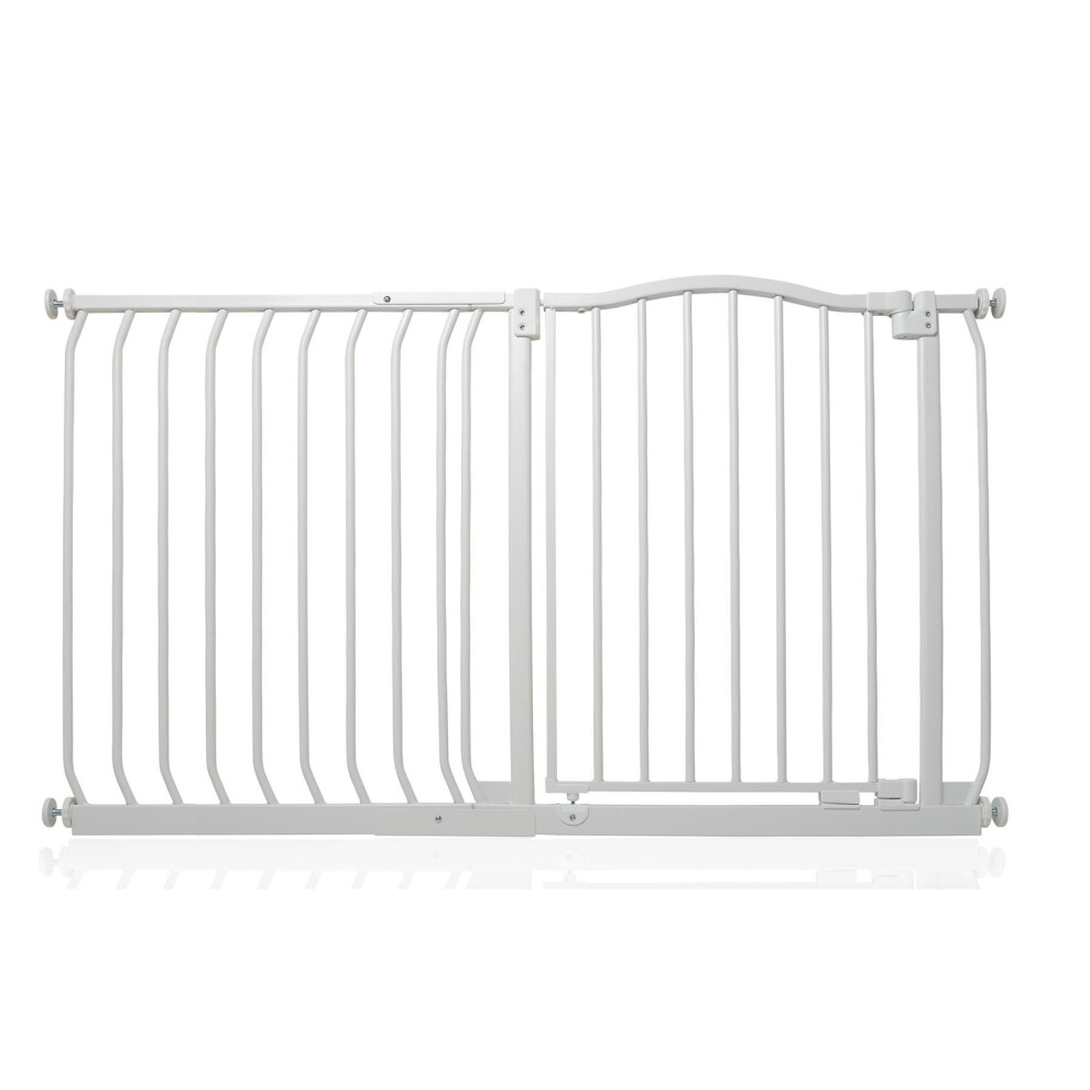 B&Q - Curved Top Safety Gate125Cm134CmMatt WhitePressure Fit Stair Gate - Image 2