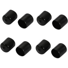 8Pcs 16mm Inner Dia PVC Flexible Vinyl End Cap Screw Thread Protector Cover Black