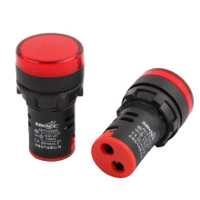 2Pcs 24V AC DC Red LED Round Top Indicator Light Pilot Signal Lamps