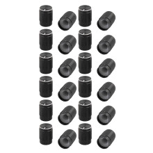 24 Pcs 6mm Diameter Aluminum Round Potentiometer Rotary Knob Cap Black
