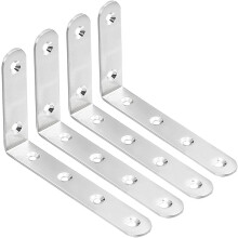 Stainless Steel Shelves Corner Brace 125mmx77mmx20mm, Joint L Shape Right Angle Corner Fastener Joints Support Bracket, Pack of 4