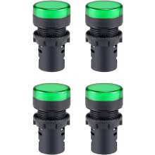 4Pcs Green Indicator Light AC 380V, 22mm Panel Mount, for Electrical Control Panel, HVAC, DIY Projects