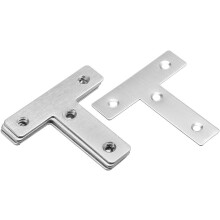 Flat T Shape Repair Mending Plate, 60mmx60mm, Stainless Steel Joining Bracket Support Brace, Pack of 5