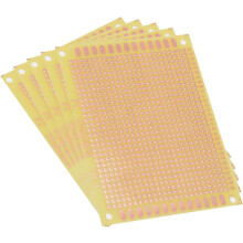 7x9cm Single Sided Universal Printed Circuit Board Coppered for DIY Soldering Yellow 5pcs