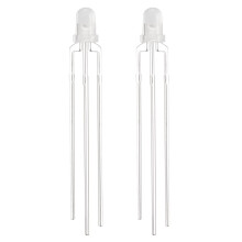 50pcs 3mm Red Blue Misty Common Cathode LED Diode Light Round 20mA Super Bright Bulb Lighting Lamp Electronic Components Light Emitting Diodes
