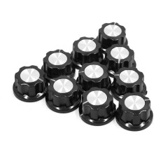 10Pcs 6mm Inner Dia MF-A02 Potentiometer Control Volume Rotary Knob Cap Black