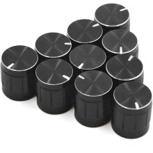 10Pcs 6mm Inner Dia Aluminum Alloy Potentiometer Control Volume Rotary Knob Cap