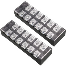 2 Pcs 6 Positions Dual Rows 600V 45A Cable Barrier Block Terminal Strip TB-4506L