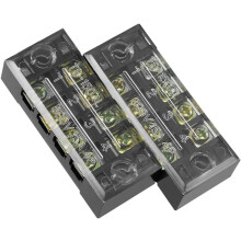 2 Pcs 4 Positions Dual Rows 600V 15A Wire Barrier Block Terminal Strip TB-1504L