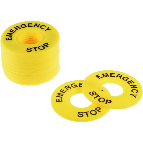 20 Pcs 22mm Inner Diameter Emergency Stop Sign for Push Button Switch Replacement