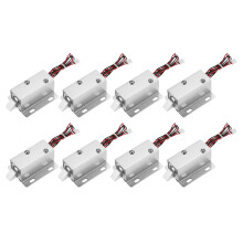 DC 12V 1.1A Electromagnetic Solenoid Mini Door Drawer 2.1x1.6x1.1Inch Tongue Down Design Magnetic Lock Function for Cabinet Drawer Safety Lock 8 Pcs