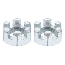 3/4-16 UNF Hexagon Slotted Nut, Grade 6.8 Zinc-Plated Carbon Steel Hex Nuts Good for Machinery Repairing, Silver, 2Pcs