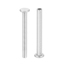 200Pcs Semi Tubular Rivets, 2mm x 18mm Aluminum Round Flat Head Semi-Tubular Rivet Metal Stud Rivet for Industry Household Repairing Fastening, Silver