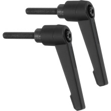 2Pcs M5 x 25mm Adjustable Knobs Handle Male Thread Push Button Ratchet Quick Release Locking Rotating Bolt for Lathe Machinery, Black