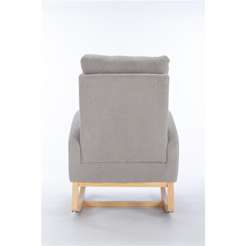 (Foam, LIGHT GREY) Mid-Century Teddy Rocking Chair, Light Grey 2