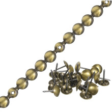 Upholstery Tacks Strip, 1Meter Copper Glossy Decorative Nail Trims for Sofa Headboard Chair Furniture with Upholstery Nails (11mm Bronze)