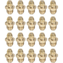 Brass Straight Grease Fitting M8 x 1.25mm Thread Hydraulic Grease Fitting Accessories, 20Pcs