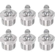 6Pcs Metric Stainless Steel Straight Grease Fitting M16 x 1.5mm Thread Hydraulic Grease Fitting Accessories