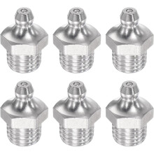 6Pcs Metric Stainless Steel Straight Grease Fitting M12 x 1.5mm Thread Hydraulic Grease Fitting Accessories