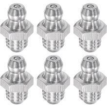 6Pcs Metric Stainless Steel Straight Grease Fitting M8 x 1.25mm Thread Hydraulic Grease Fitting Accessories