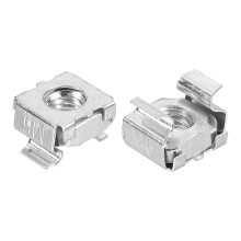 M6 x 1mm Cage Nut, 5Pcs Snap-in Cage Nuts, Carbon Steel Zinc Plated Metric Nut for Server Rack Cabinet, Silver