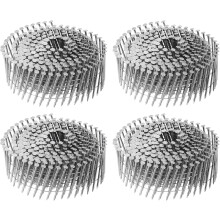 1200 Count Siding Nails 2"x0.09" 15-Degree 304 Stainless Steel Ring Shank Full Round Head Collated Wire Coil for Lath and Sheathing Materials