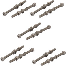 10pcs M5x60mm 304 Stainless Steel Knurled Hex Socket Head Bolts Nuts w Washers