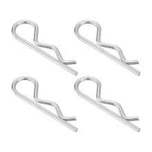 4Pcs 4mmx80mm 304 Stainless Steel R Shaped Spring Cotter Pins, R Clips Cotter Pin Spring Fastener for Household Appliances, Sports Equipment, Car Mech