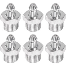 6Pcs Metric Stainless Steel Straight Grease Fitting M12 x 1mm Thread Hydraulic Grease Fitting Accessories