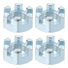 5/8-18 UNF Hexagon Slotted Nut, Grade 6.8 Zinc-Plated Carbon Steel Hex Nuts Good for Machinery Repairing, Silver, 4Pcs