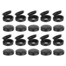 50Pcs Screw Caps, 5.3mm/0.21" ID Screw Snap Covers Washer Flip, PVC Hinged Screw Cover Caps for Covering Screw Heads(Black)