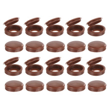 50Pcs Screw Caps, 5.3mm/0.21" ID Screw Snap Covers Washer Flip, PVC Hinged Screw Cover Caps for Covering Screw Heads(Dark Brown)