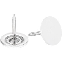 80Pcs Upholstery Tacks, 11mmx13mm Flat Head Decorative Furniture Nails Thumb Tack for Furniture Sofa Headboards, White