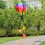 4PCS Balloon Wind Spinner Striped Windsock Balloon Yard Decor Spiral Balloon Windmill 4