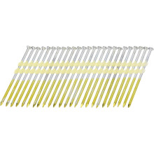500Pcs 21 Degree 0.131" x 3-1/2" Framing Nails, Galvanized Carbon Steel Plastic Collated Nails for Furniture/Constructions, Color Zinc