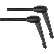 2Pcs M10 x 80mm Adjustable Knobs Handle Male Thread Push Button Ratchet Quick Release Locking Rotating Bolt for Lathe Machinery, Black