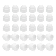 Nut Protection Cap, 30Pcs M8x13x15mm - Plastic Hexagonal Screw Protection Cap, Dome Acorn Hex Head Bolt Covers, Waterproof Decorative Cap (White)