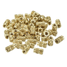 Knurled Insert Nut M3 x 8mm L x 5mm OD Female Thread Brass Embedding Nut 80 Pcs