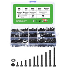 Hex Socket Bolt Kits (M3), Grade 12.9 Carbon Steel Hex Socket Drive Screw, Black